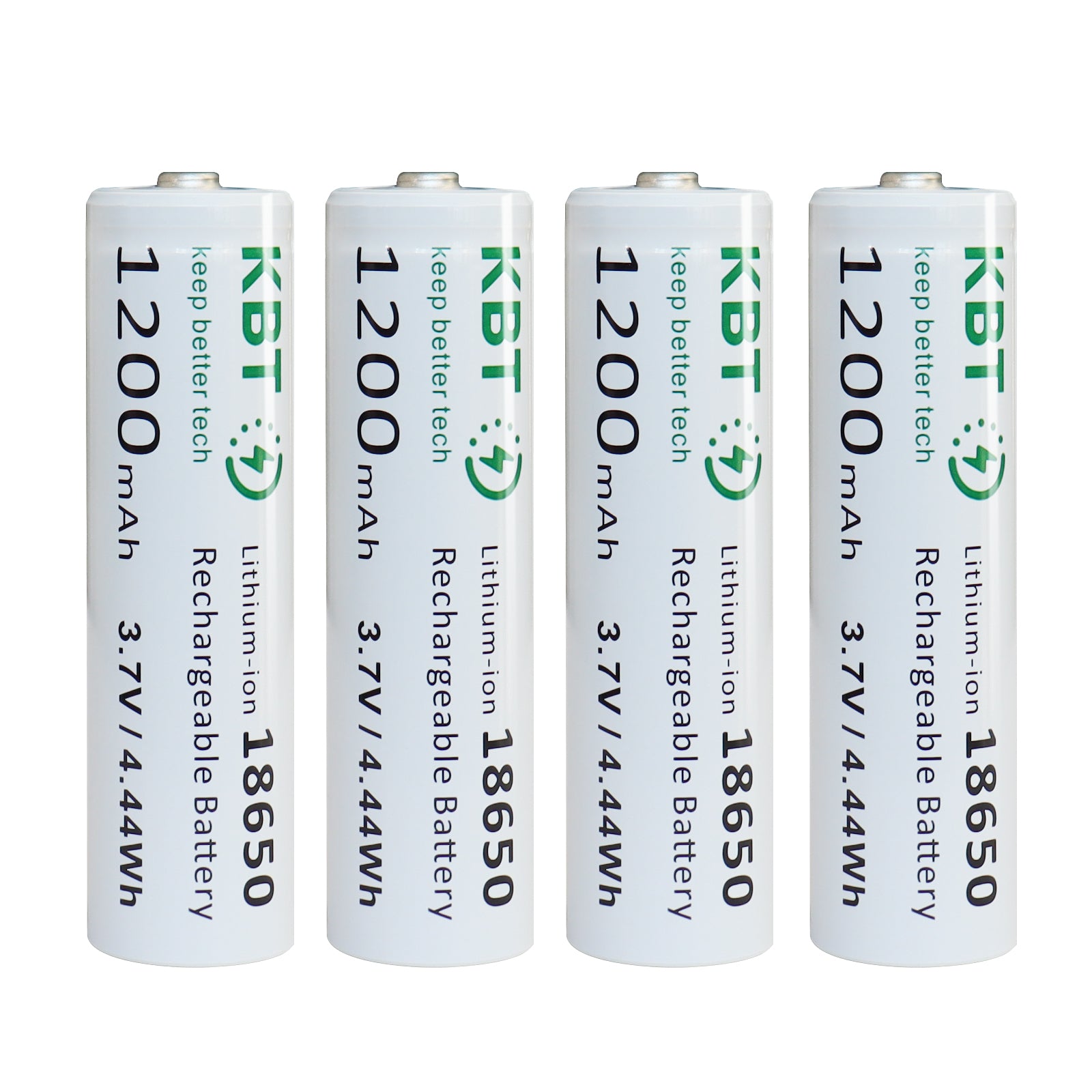 KBT Protected PCB 3.7 Volt Rechargeable 5000mAh Button Top Flashlight  Batteries