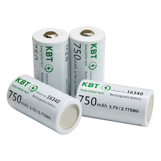 KBT 3.7V 750mAh 16340 Rechargeable Battery