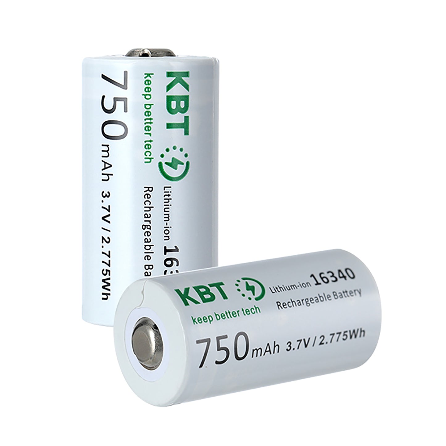 KBT 3.7V 750mAh 16340 Rechargeable Battery